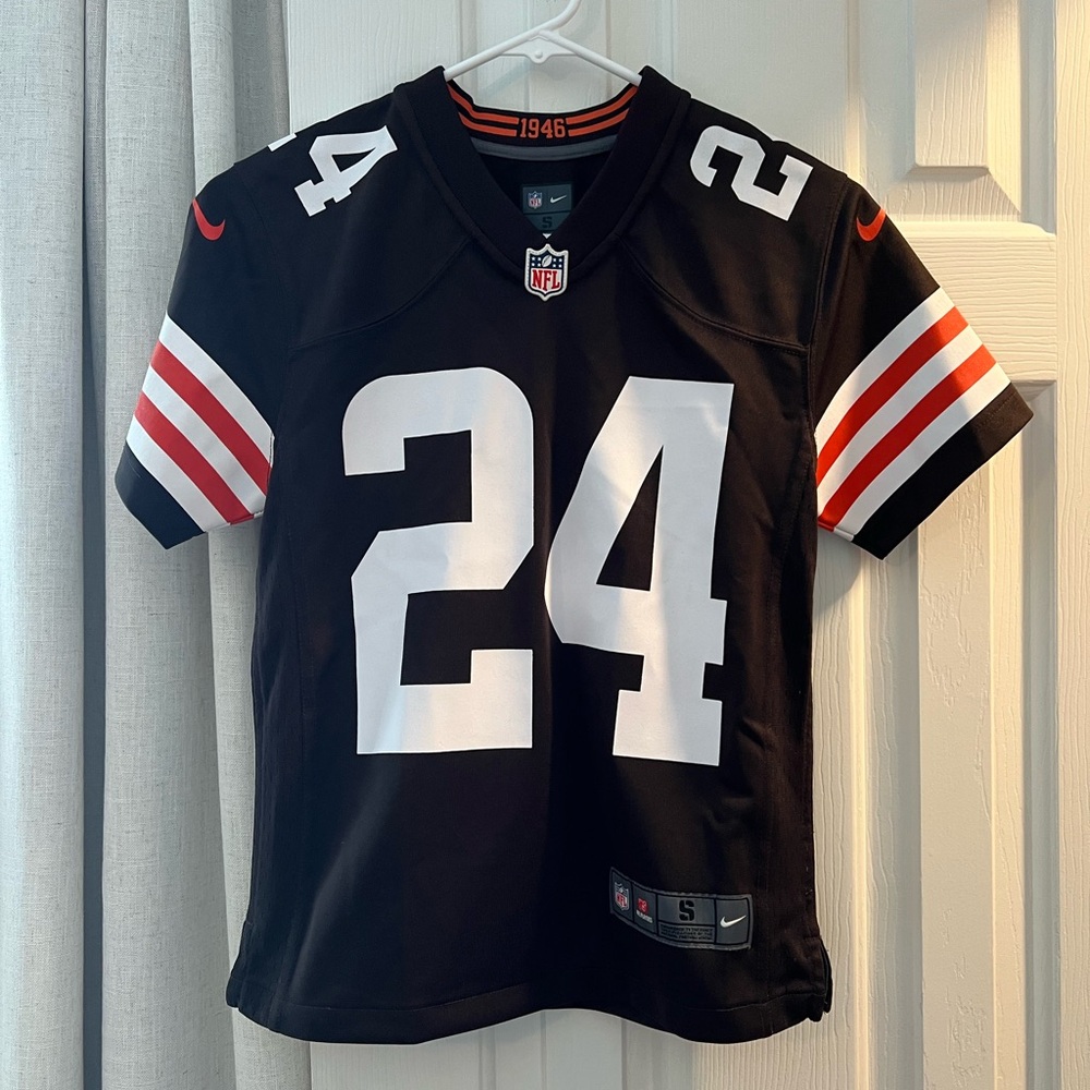 Nike Browns Chubbs 24 Jersey with White and Red Accents